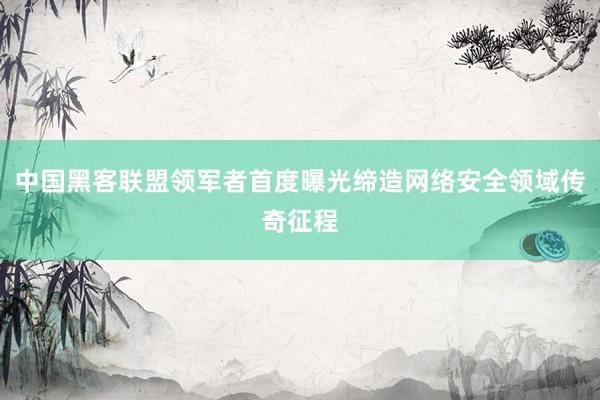 中国黑客联盟领军者首度曝光缔造网络安全领域传奇征程