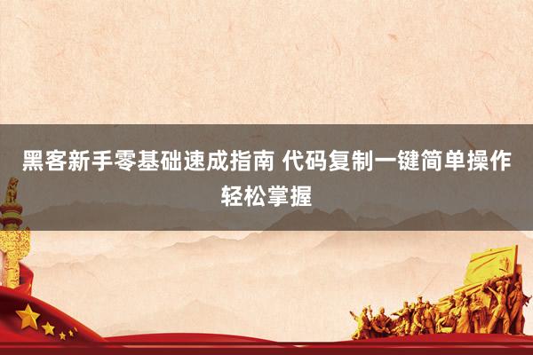 黑客新手零基础速成指南 代码复制一键简单操作轻松掌握